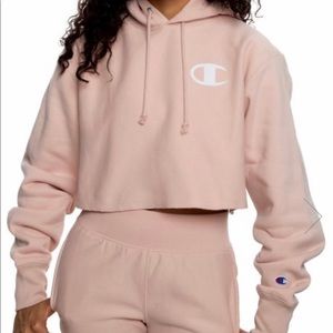 Champion reverse c logo cropped hoodie